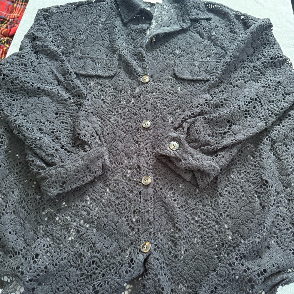 Elegant Black Lace Women's Top